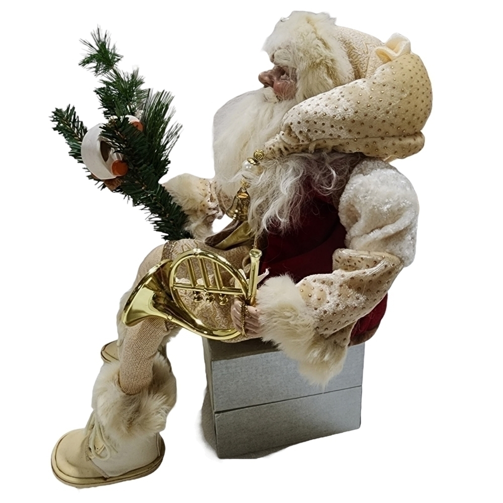 Vintage Large 18" Old World Santa shelf sitter rustic detailed face poseable - Picture 8 of 12